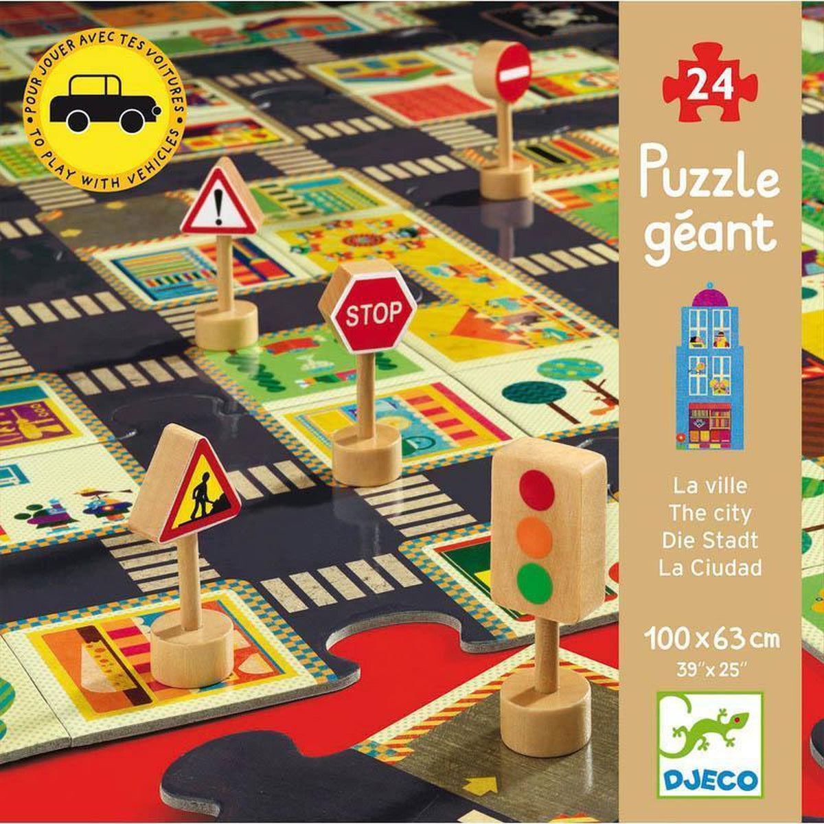 Djeco city roads giant 24 piece puzzle-puzzles-Djeco-Dilly Dally Kids