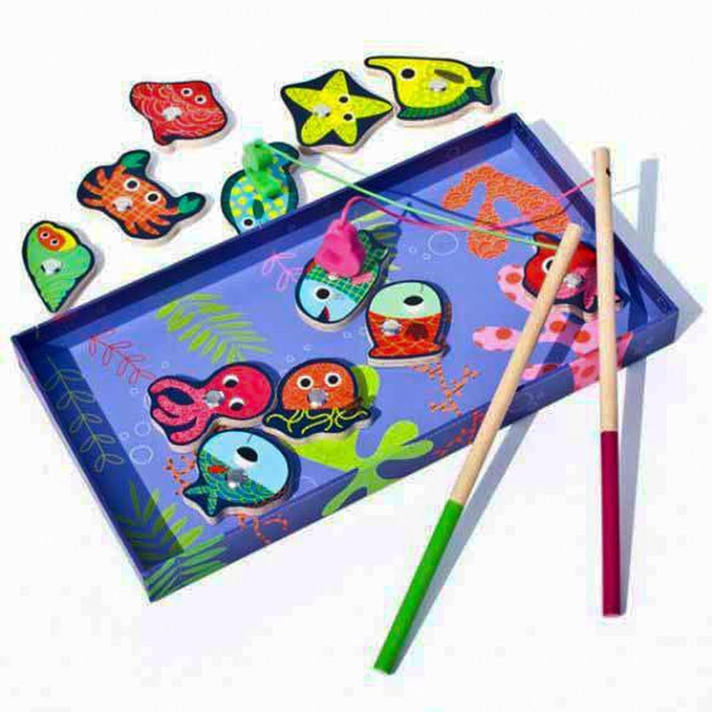 Djeco Wooden Magnetic Fishing Colour Game