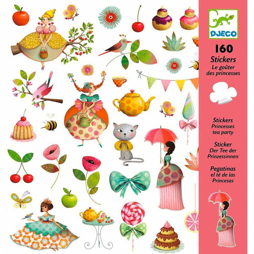 Djeco princess tea party sticker pack-arts & crafts-Djeco-Dilly Dally Kids