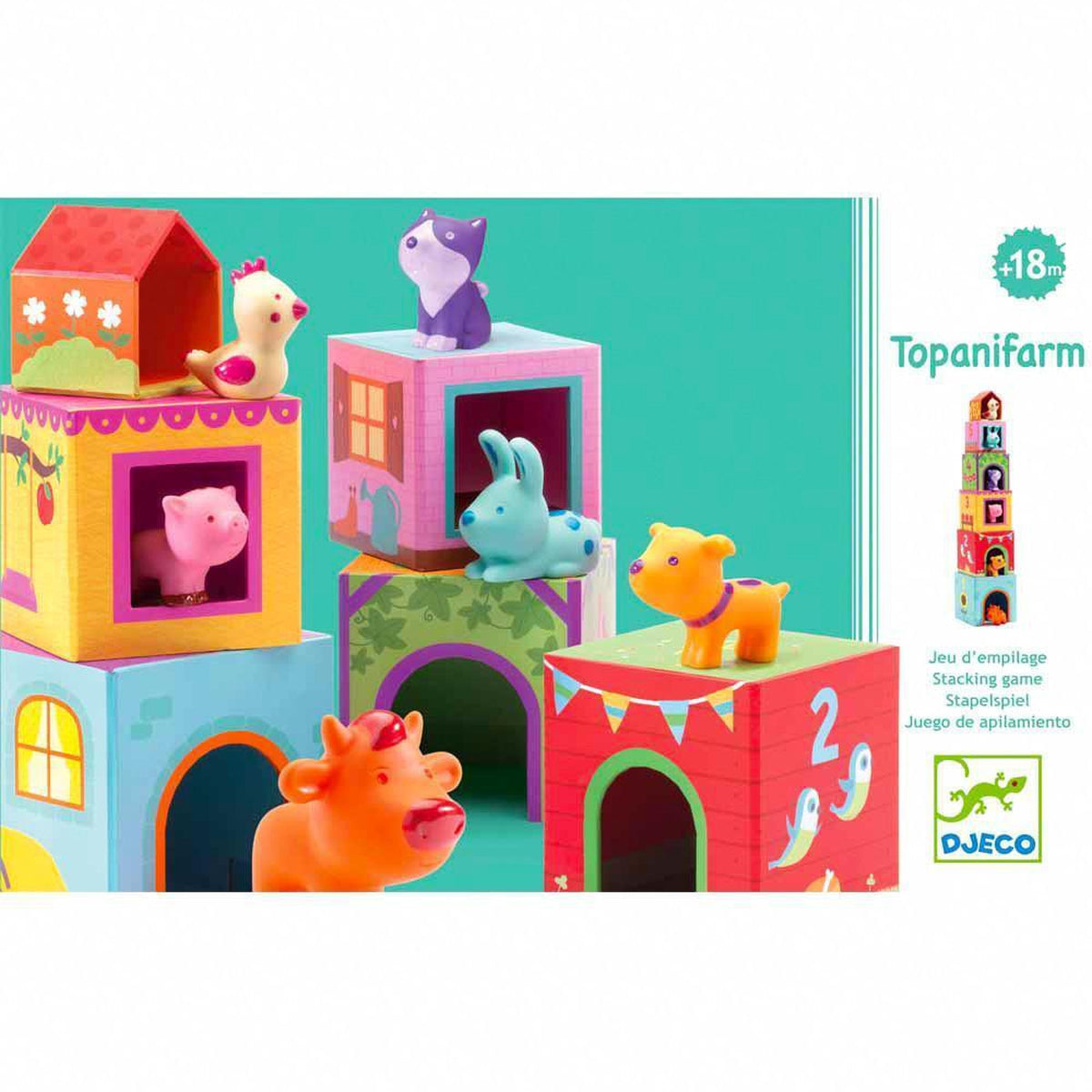 Djeco topanifarm blocks and animal figures-blocks & building sets-Djeco-Dilly Dally Kids