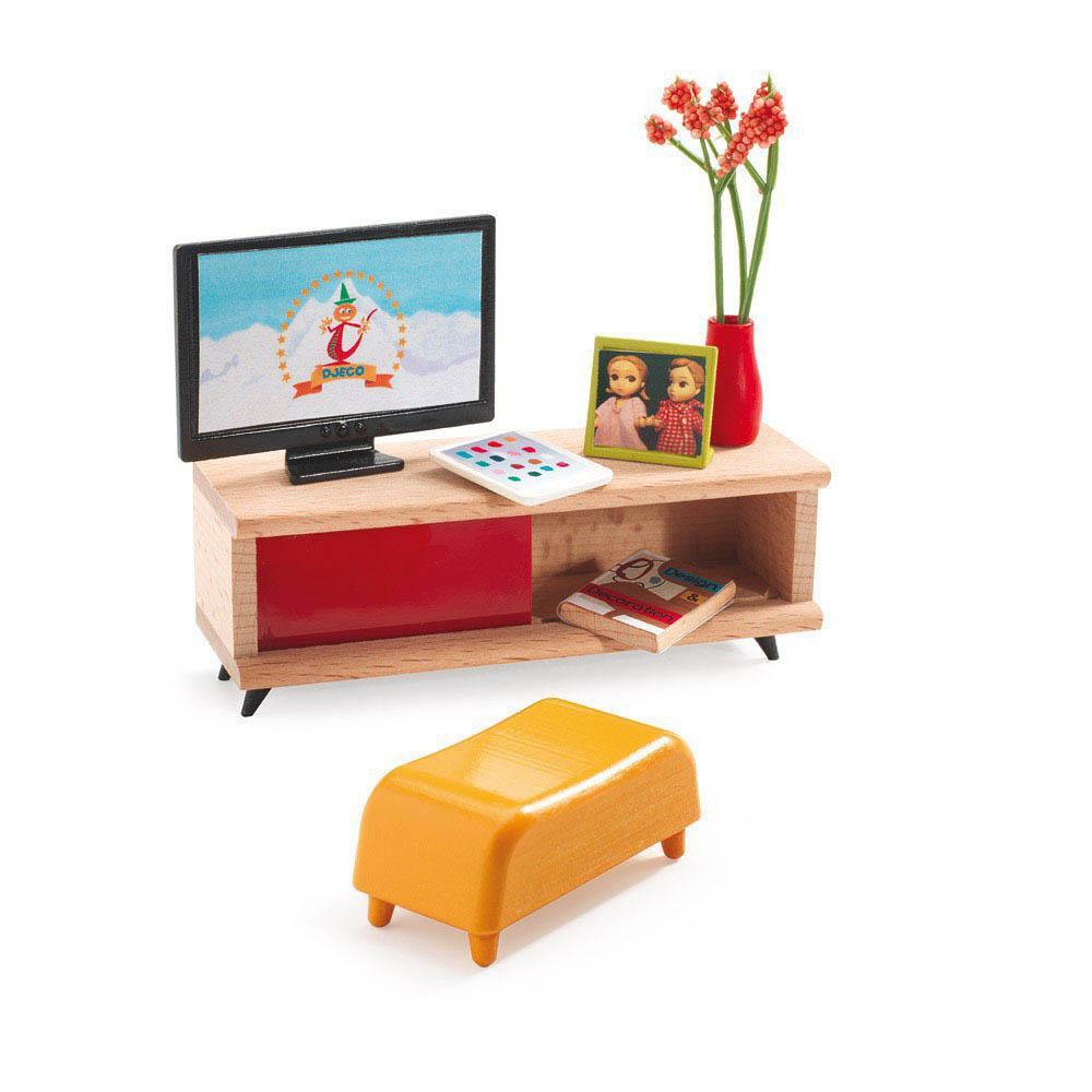 Djeco tv room furniture set-people, animals & lands-Djeco-Dilly Dally Kids