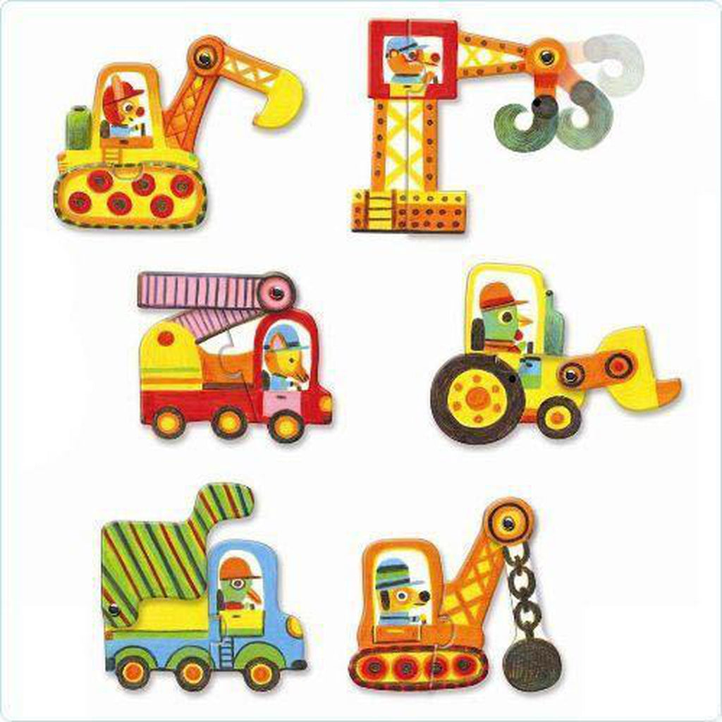 Djeco vehicles duo puzzles-puzzles-Djeco-Dilly Dally Kids