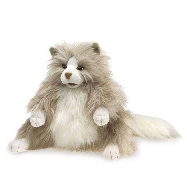 Folkmanis fluffy cat puppet – Dilly Dally Kids