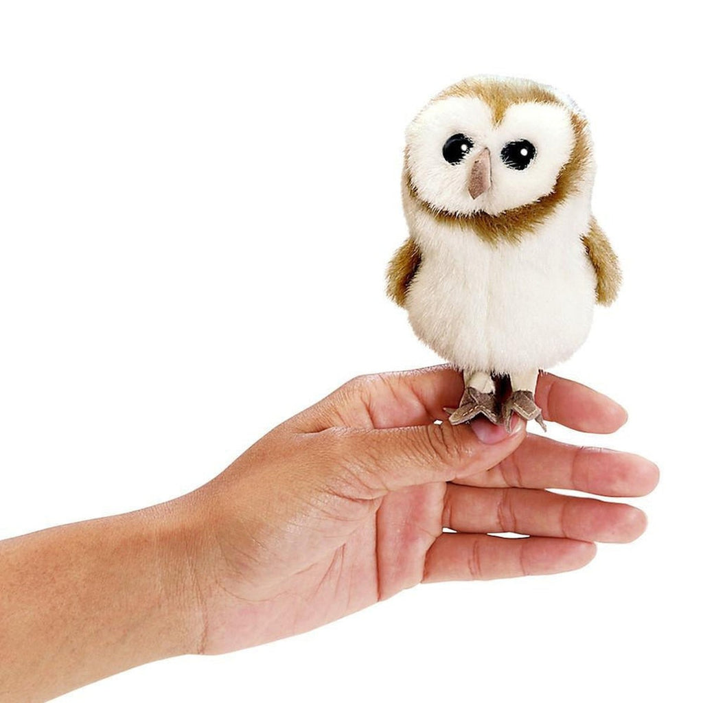 barn owl finger puppet-puppets, stuffies & dolls-Fire the Imagination-Dilly Dally Kids
