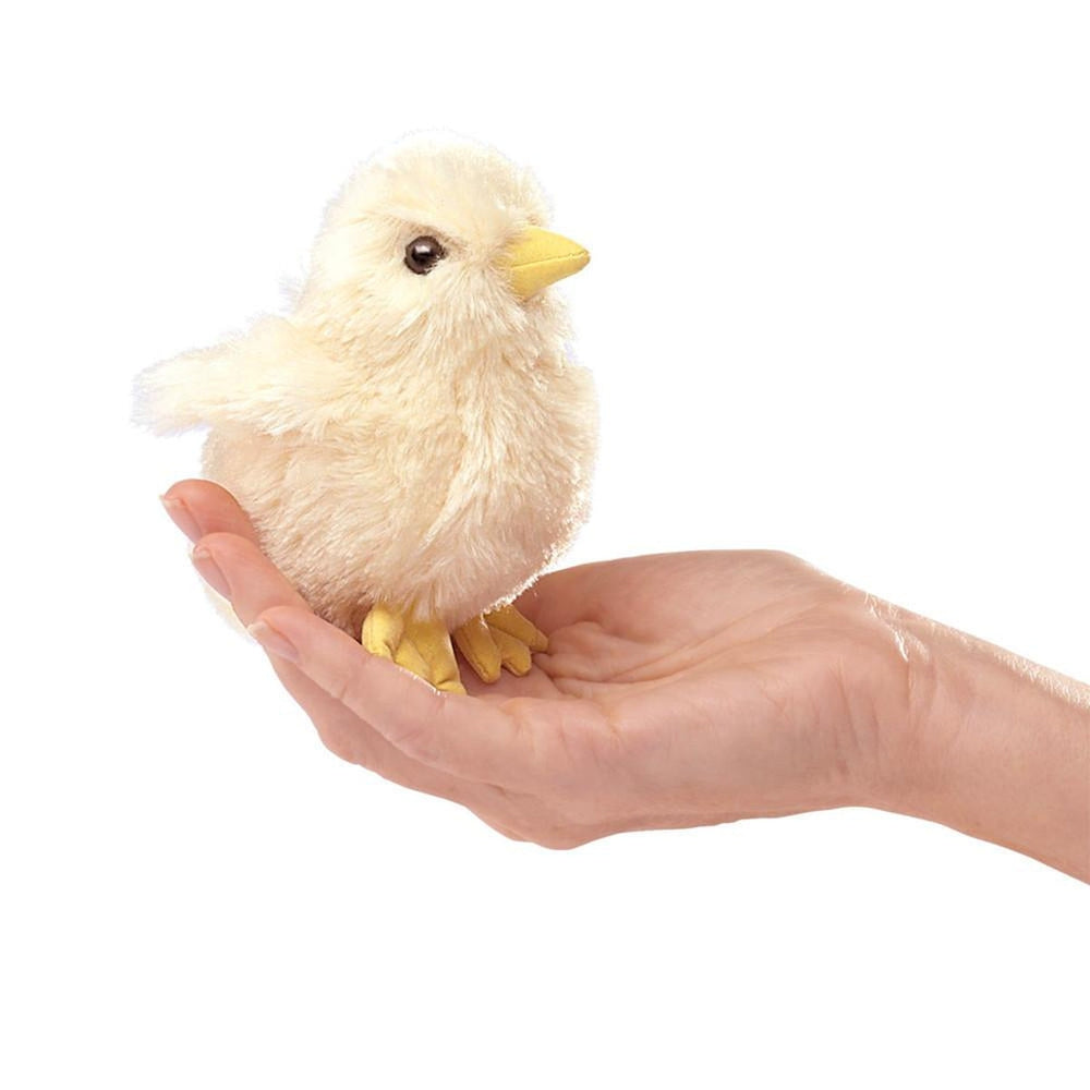 fuzzy chick finger puppet-puppets-Fire the Imagination-Dilly Dally Kids