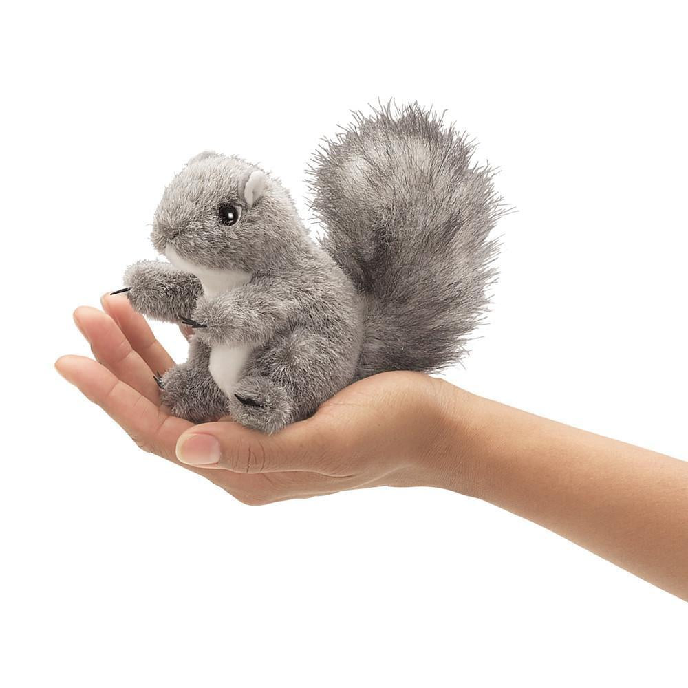 grey squirrel finger puppet-puppets, stuffies & dolls-Fire the Imagination-Dilly Dally Kids