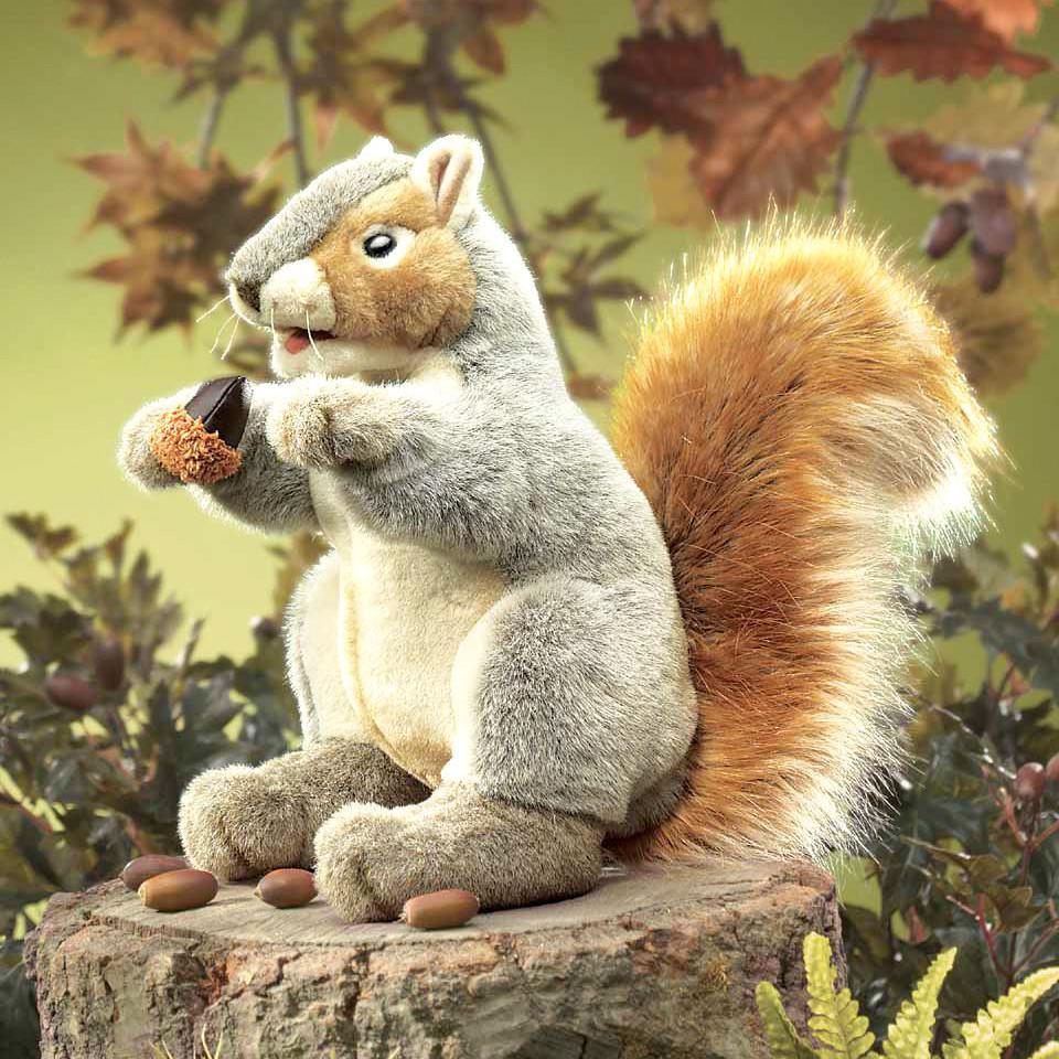 grey squirrel puppet-puppets, stuffies & dolls-Fire the Imagination-Dilly Dally Kids