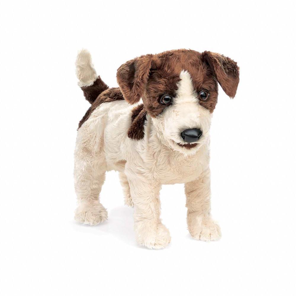 jack russell dog puppet-puppets, stuffies & dolls-Fire the Imagination-Dilly Dally Kids