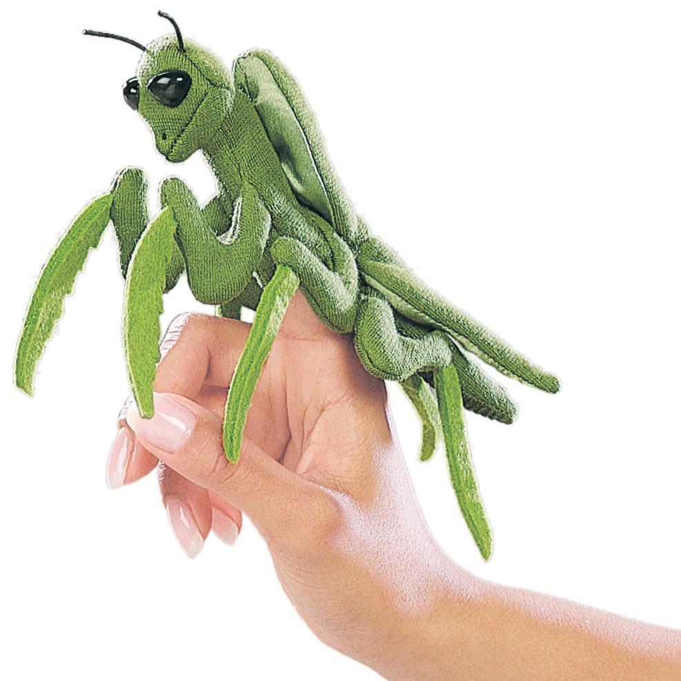 praying mantis finger puppet-puppets-Fire the Imagination-Dilly Dally Kids