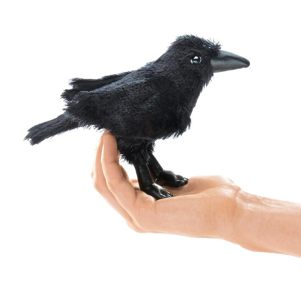 raven finger puppet-puppets, stuffies & dolls-Fire the Imagination-Dilly Dally Kids