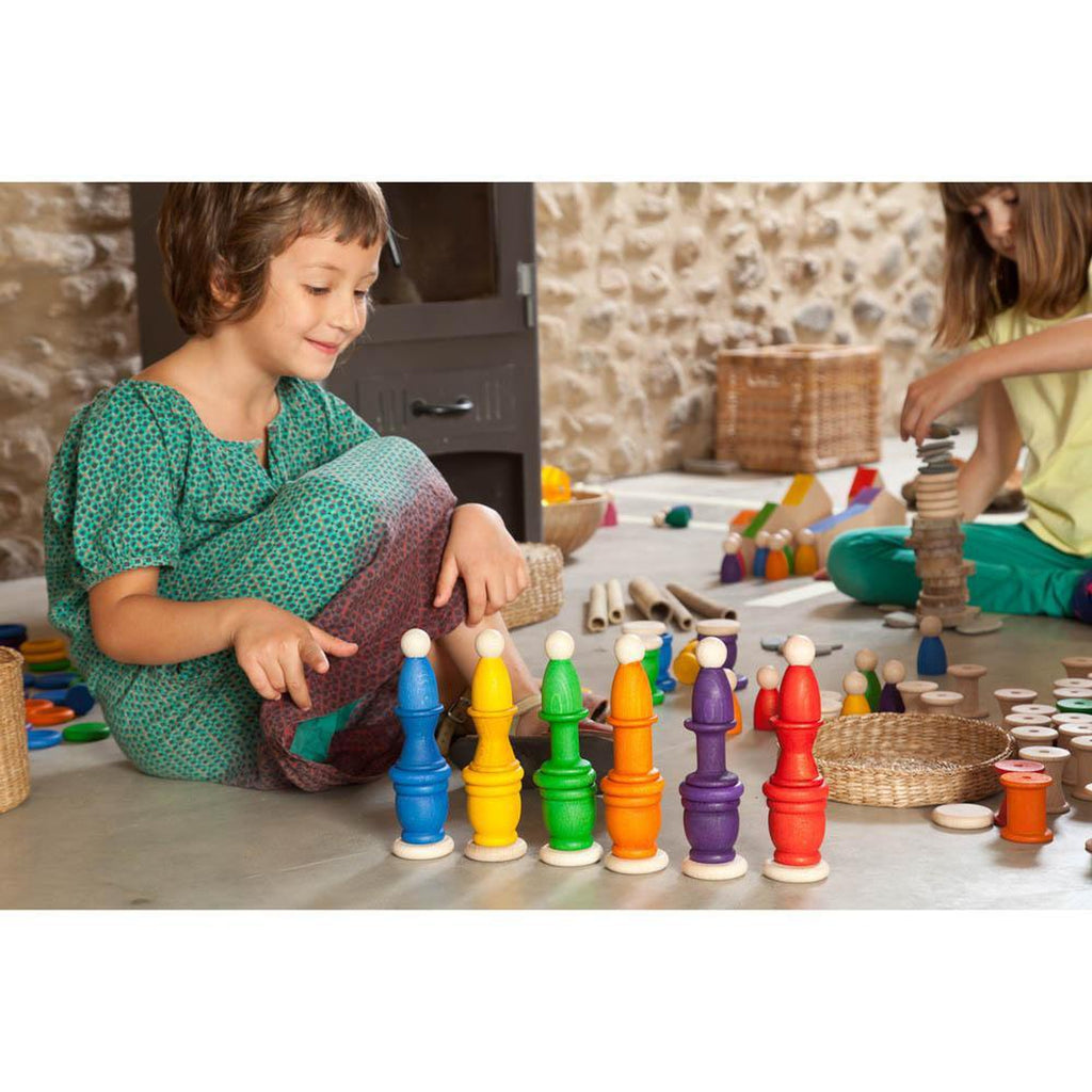Grapat wood coloured nins, mates and coins-blocks & building sets-Grapat-Dilly Dally Kids