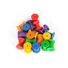 Grapat wood coloured spools - 18 pieces-blocks & building sets-Fire the Imagination-Dilly Dally Kids