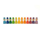 Grapat wood coloured wizard nins with hats 12 pieces-blocks & building sets-Grapat-Dilly Dally Kids
