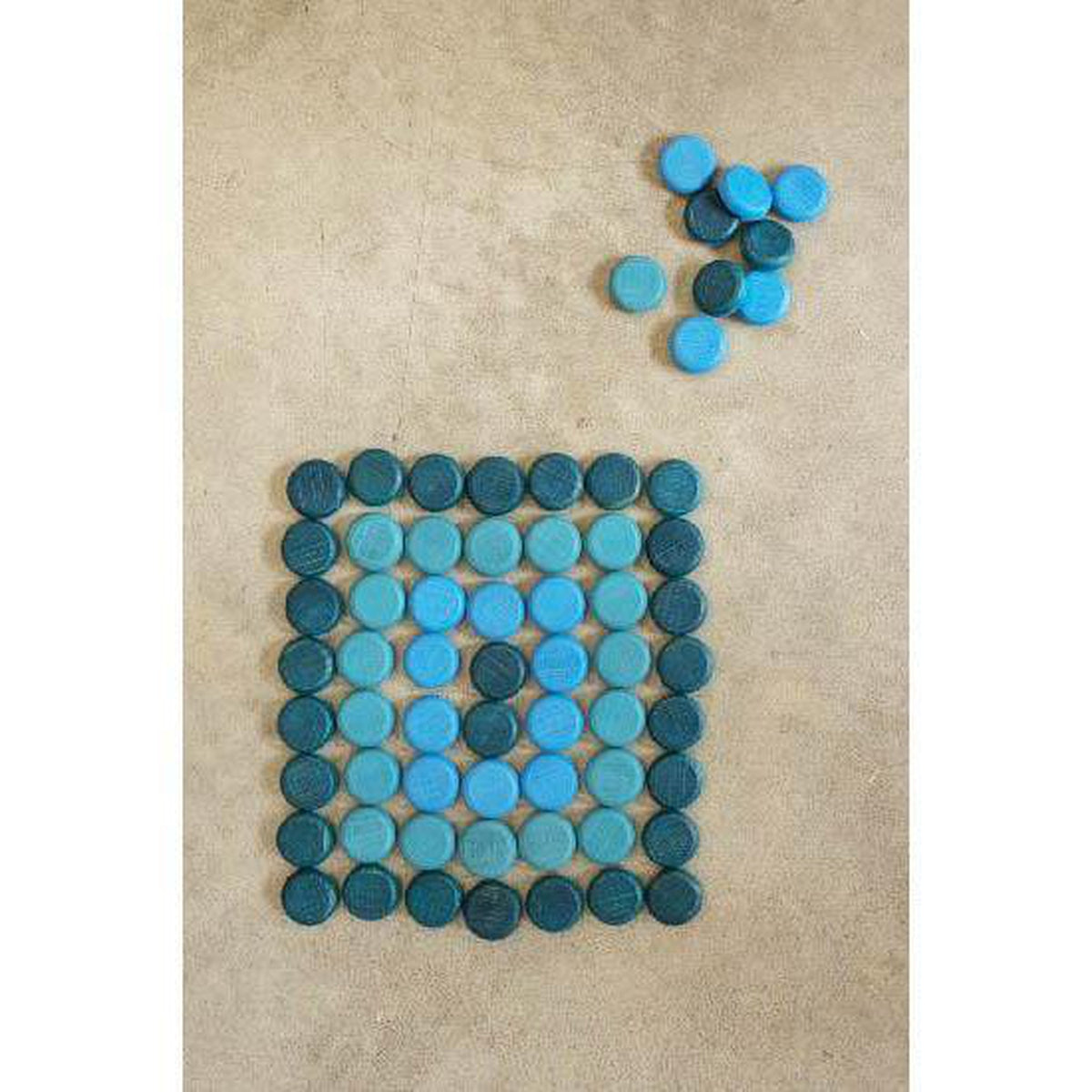 Grapat wood mandala mini coins 36 pieces blues-blocks & building sets-Grapat-Dilly Dally Kids