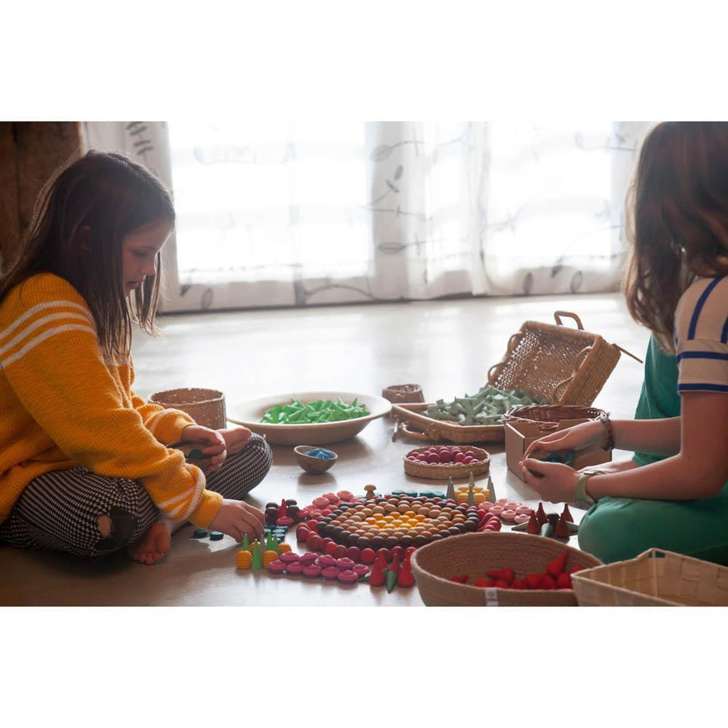 Grapat wood mandala mini flowers 36 pieces pinks-blocks & building sets-Grapat-Dilly Dally Kids