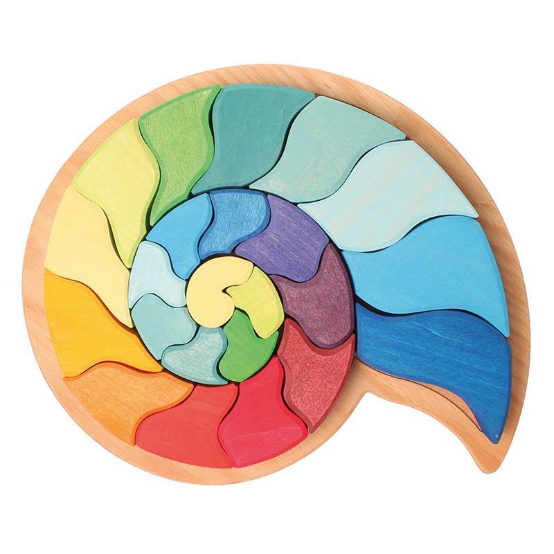 Grimm's ammonite snail puzzle - large-blocks & building sets-Fire the Imagination-Dilly Dally Kids