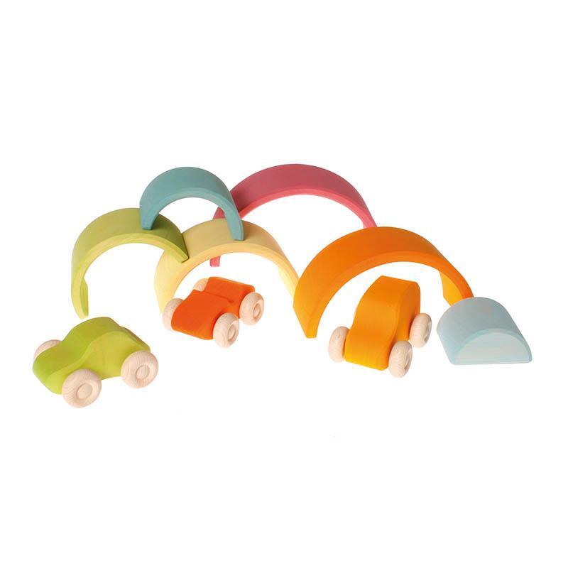 Grimm's medium pastel rainbow stacker-blocks & building sets-Fire the Imagination-Dilly Dally Kids