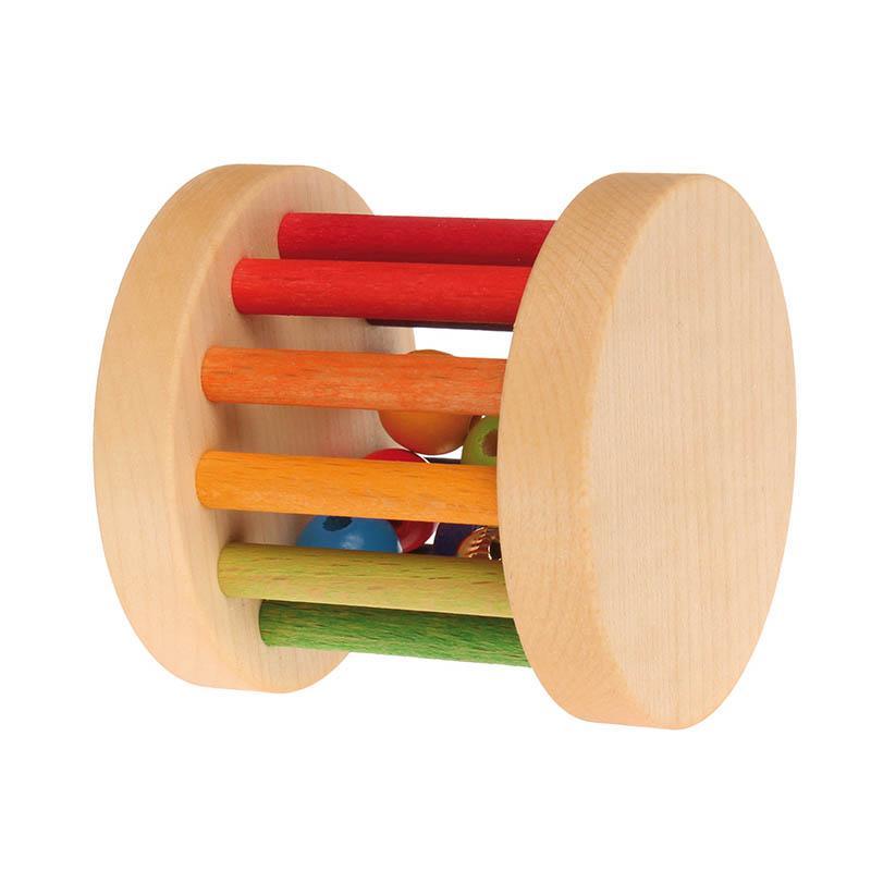 Grimm's mini rolling wheel with bells - rainbow-baby-Fire the Imagination-Dilly Dally Kids