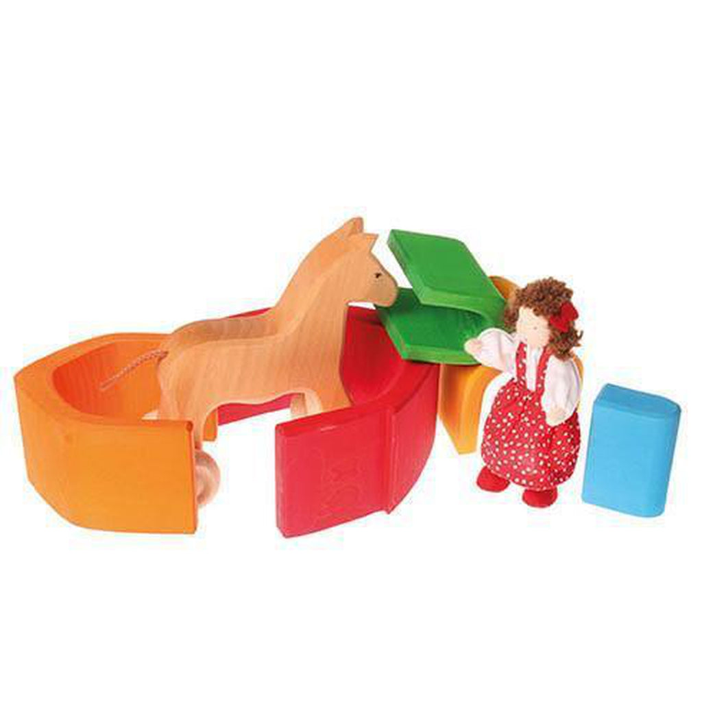 Grimm's rainbow house stacker-blocks & building sets-Fire the Imagination-Dilly Dally Kids