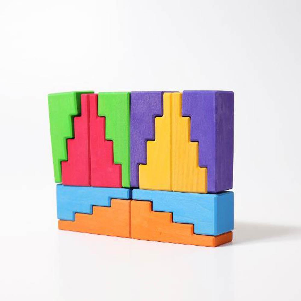Grimm's rainbow stepped roof-blocks & building sets-Fire the Imagination-Dilly Dally Kids