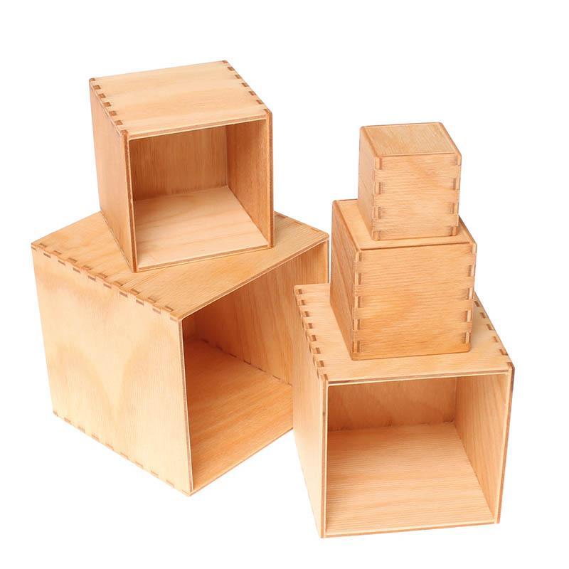 Grimm's small stacking boxes - natural-blocks & building sets-Fire the Imagination-Dilly Dally Kids