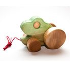 heirloom pull along frog-toddler vehicles-Wooden Frog-Dilly Dally Kids