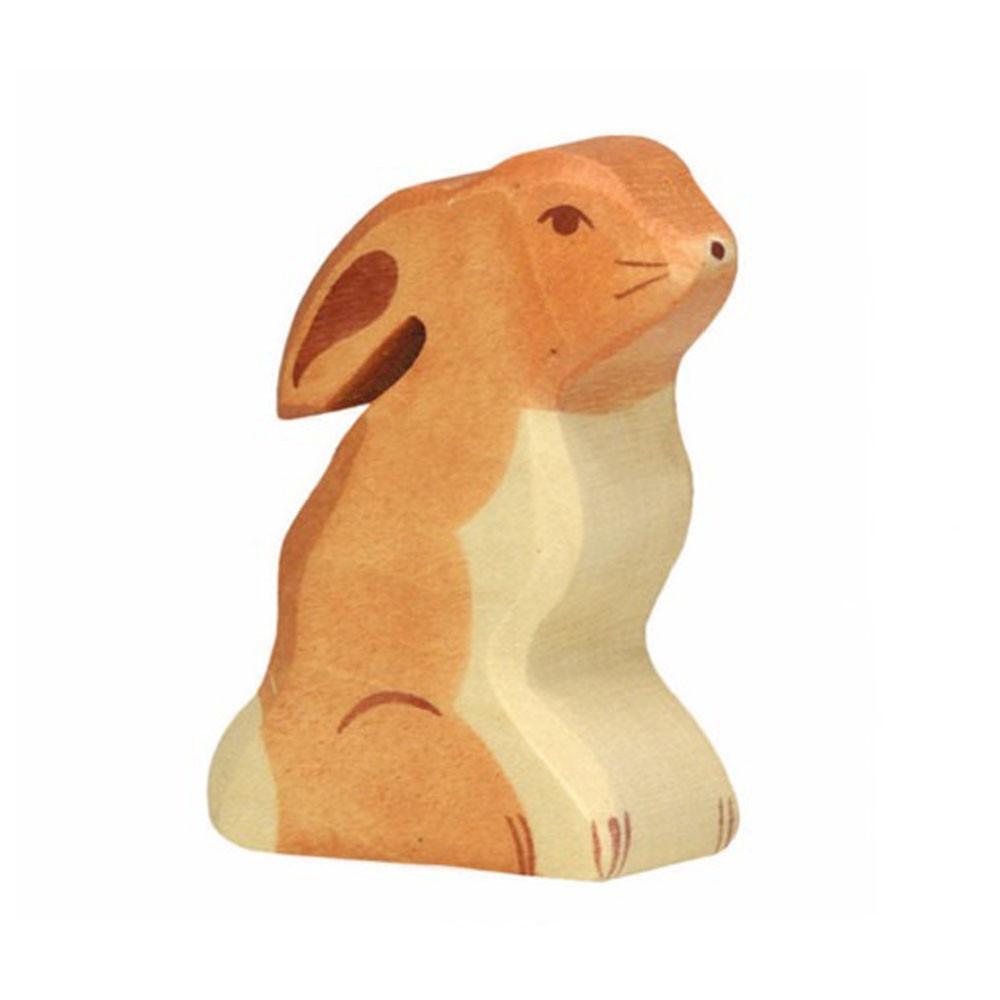 wooden sitting bunny-people, animals & lands-Holztiger-Dilly Dally Kids