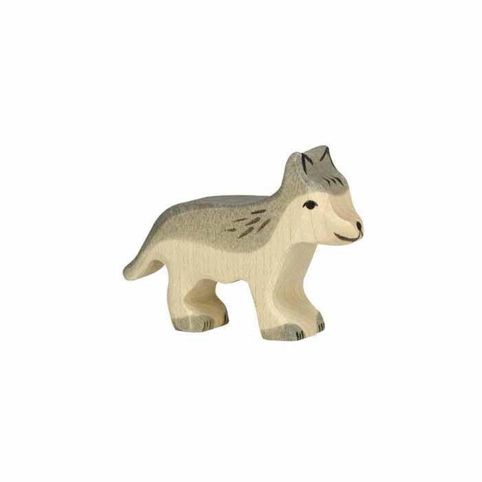 wooden wolf cub-figures-Holztiger-Dilly Dally Kids