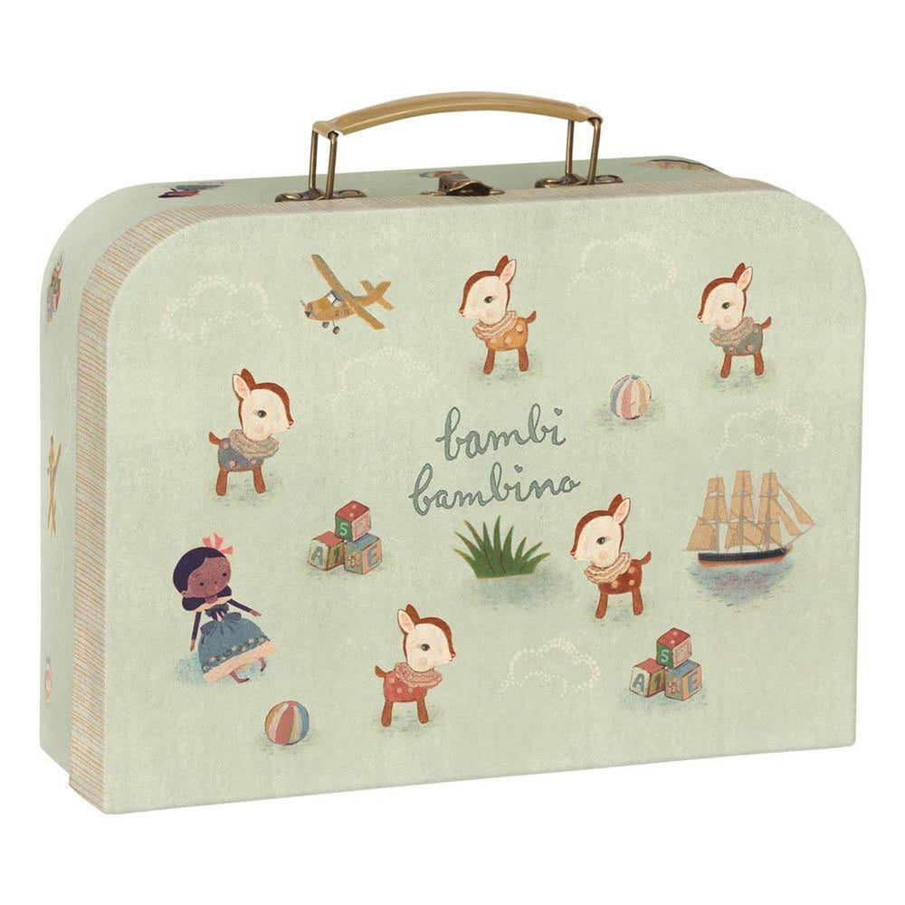 Maileg bambi deer bambino suitcase-puppets, stuffies & dolls-Maileg-Dilly Dally Kids