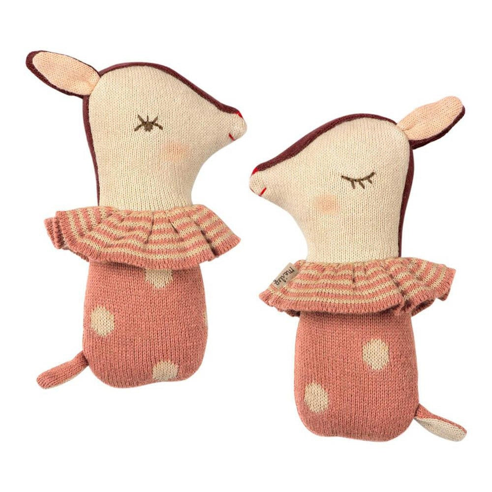 Maileg bambi rattle - rose-puppets, stuffies & dolls-Maileg-Dilly Dally Kids