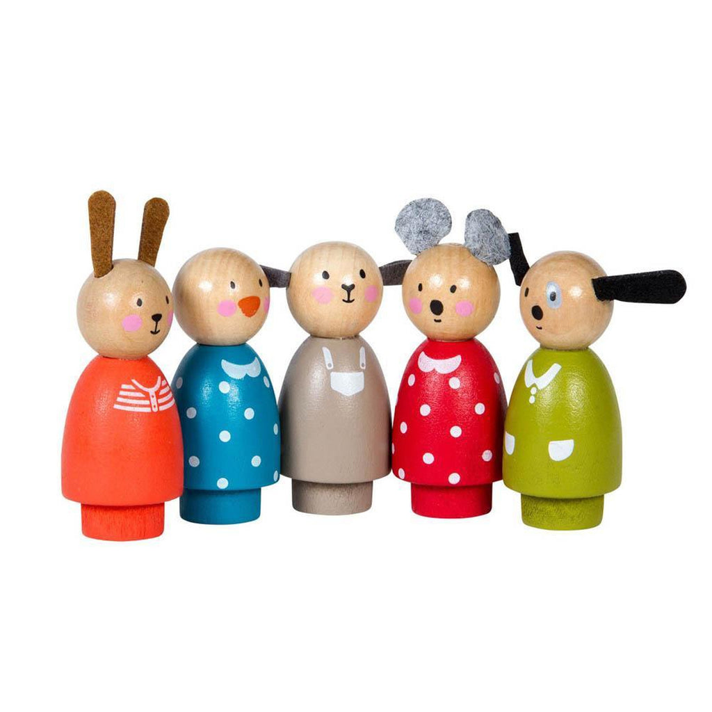 Moulin Roty grande famille wood characters set-people, animals & lands-Fire the Imagination-Dilly Dally Kids