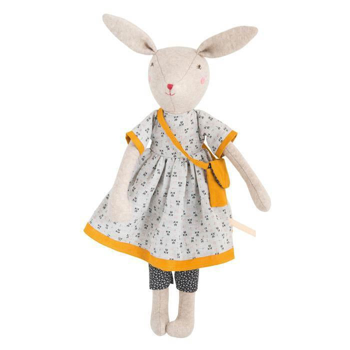 Moulin Roty Rose the mommy rabbit-puppets, stuffies & dolls-Fire the Imagination-Dilly Dally Kids