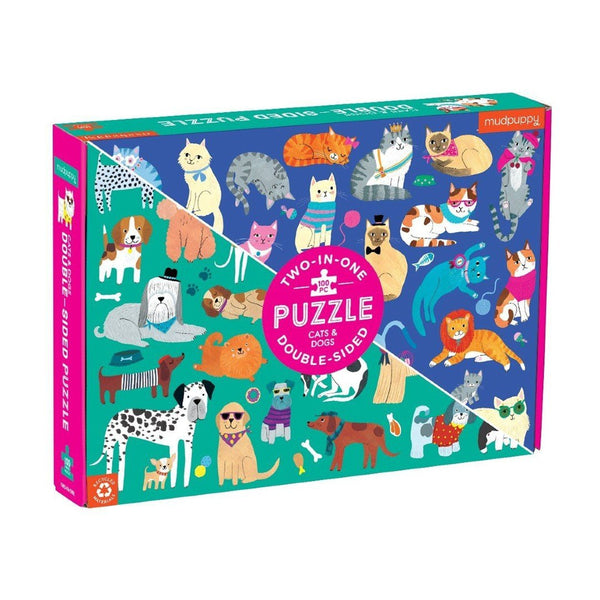 Mudpuppy cats and dogs 100 pc double sided puzzle – Dilly Dally Kids