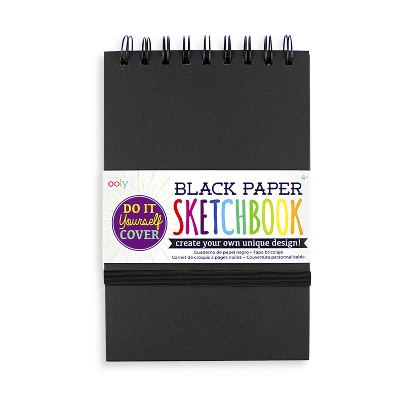 BLACK PAPER ￼ NOTEBOOK 5”x7.5” + 12 COLORFUL METALLIC MARKERS FOR BLACK  PAPER