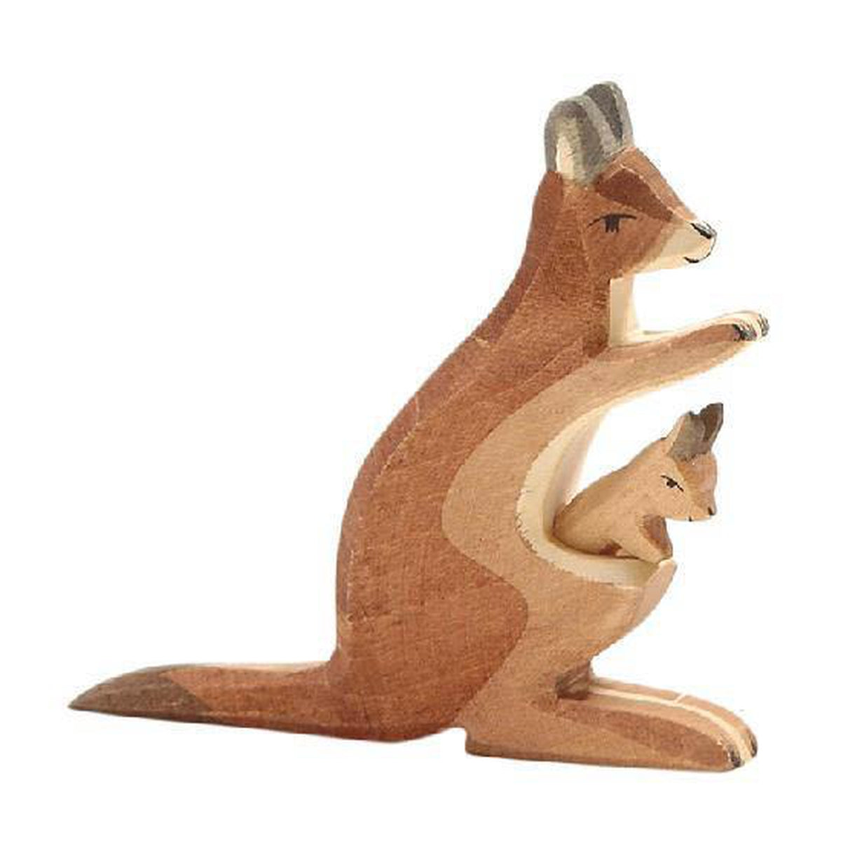 Ostheimer wooden kangaroo with baby-people, animals & lands-Fire the Imagination-Dilly Dally Kids