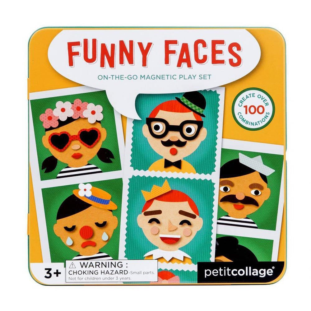petit collage funny faces on the go magnetic play set-arts & crafts-Petit Collage-Dilly Dally Kids