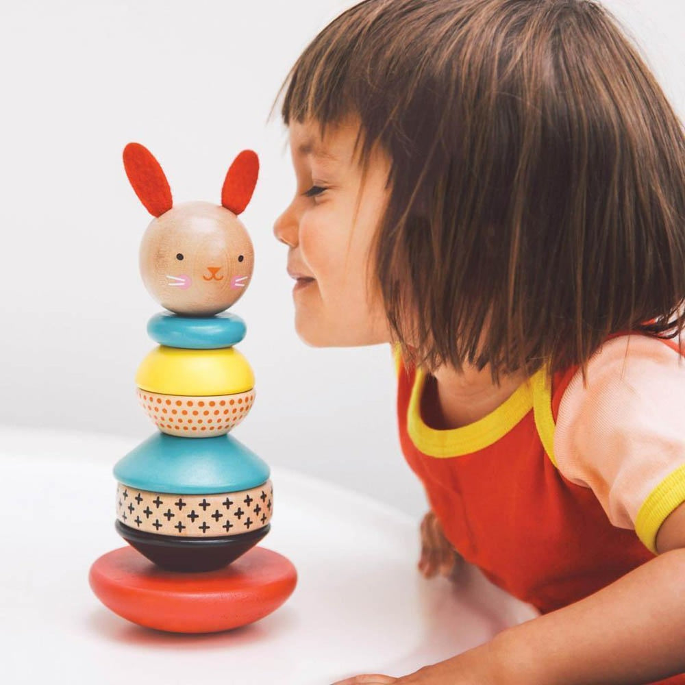 Petit Collage modern bunny stacker-baby-Petit Collage-Dilly Dally Kids