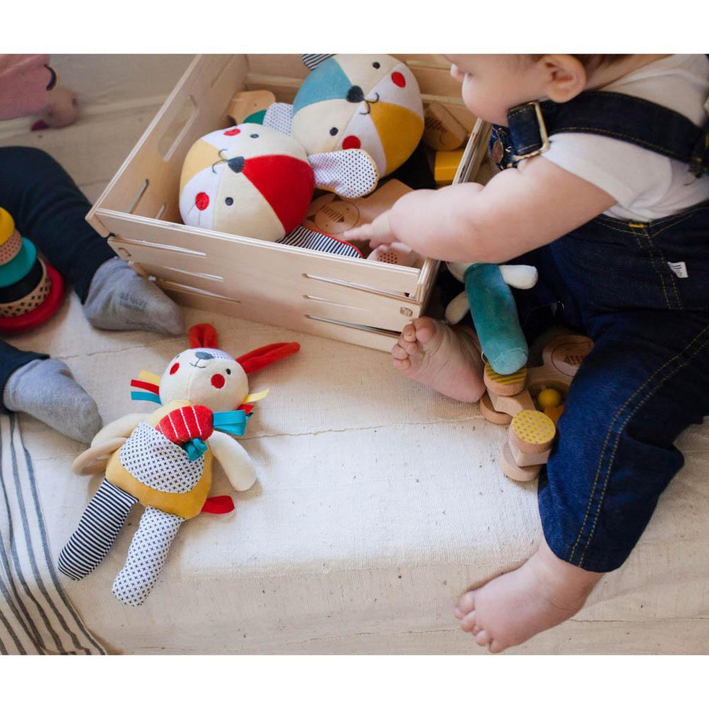 Petit Collage organic bunny soft chime ball-baby-Petit Collage-Dilly Dally Kids