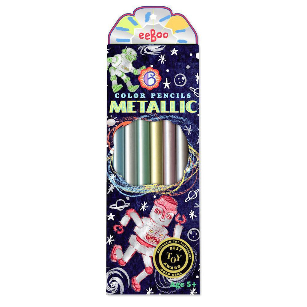 robot metallic coloured pencils-arts & crafts-eeBoo Toys & Gifts-Dilly Dally Kids