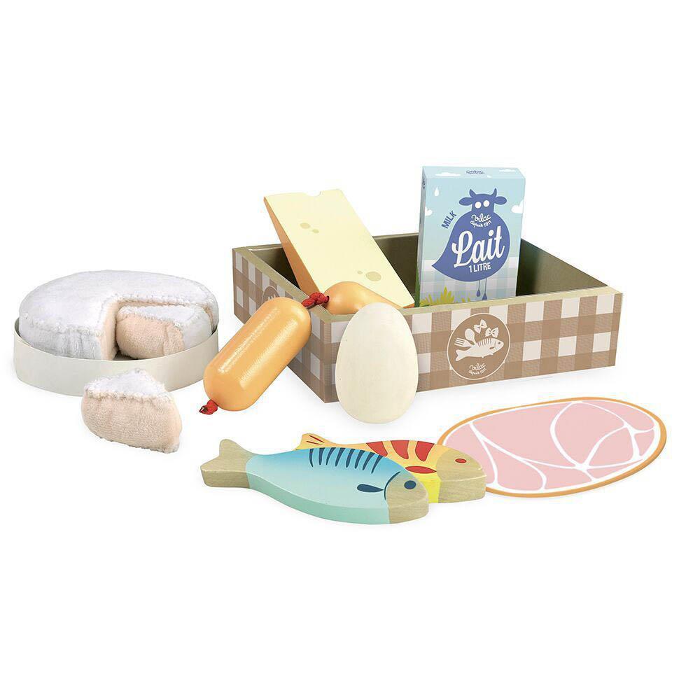 Vilac fish, ham, and cheese play food set-pretend play-Fire the Imagination-Dilly Dally Kids