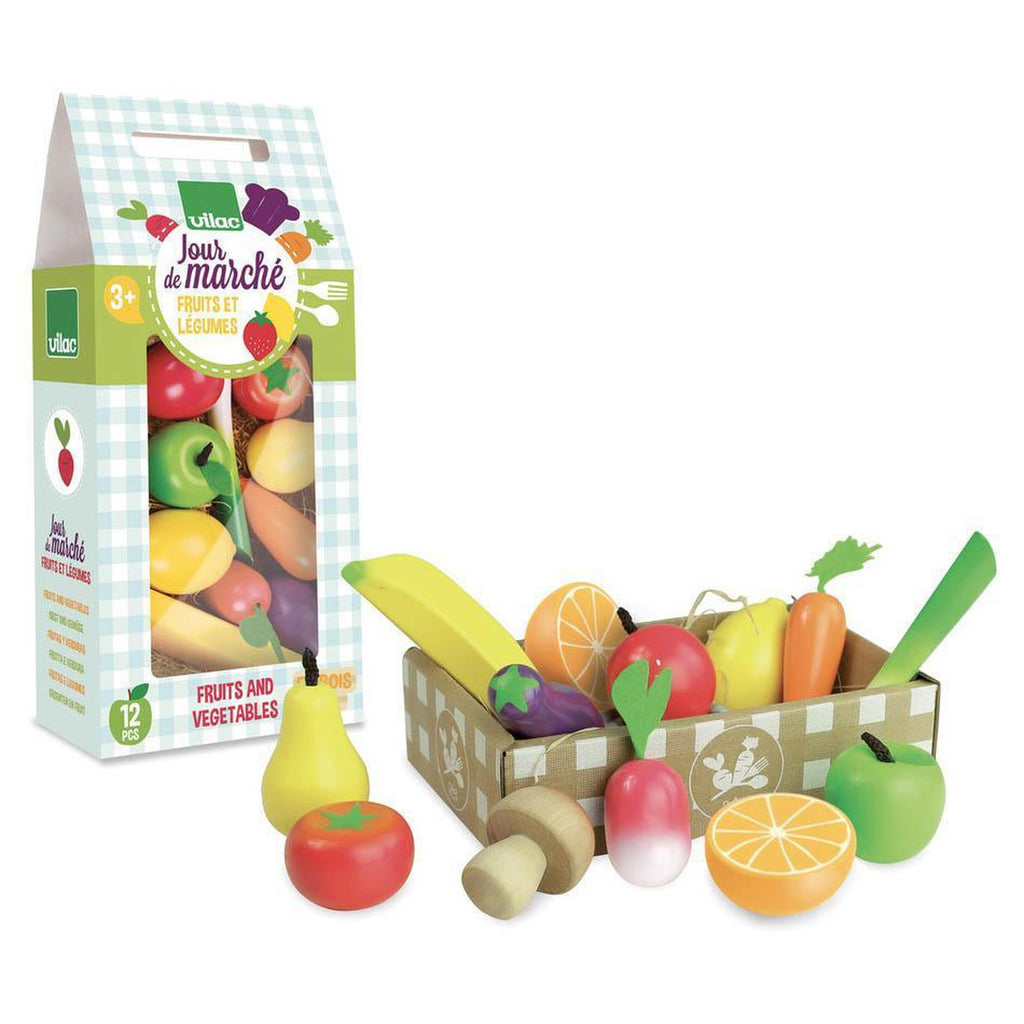 Vilac fruits and vegetables set-pretend play-Fire the Imagination-Dilly Dally Kids