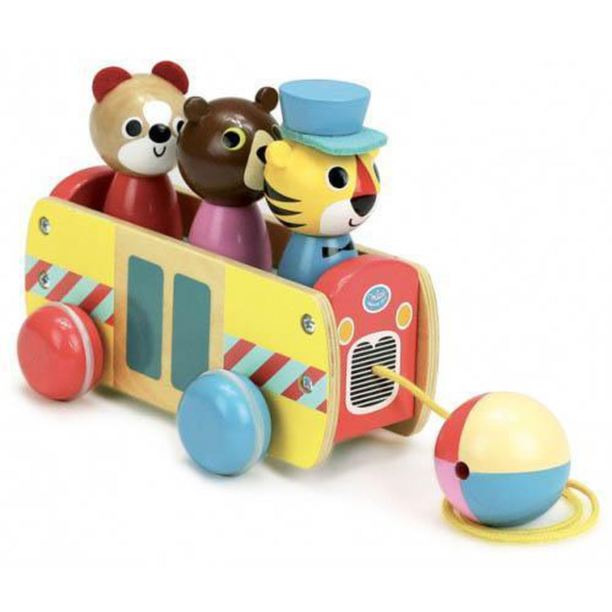Vilac pull along animal bus-cars, boats, planes & trains-Fire the Imagination-Dilly Dally Kids